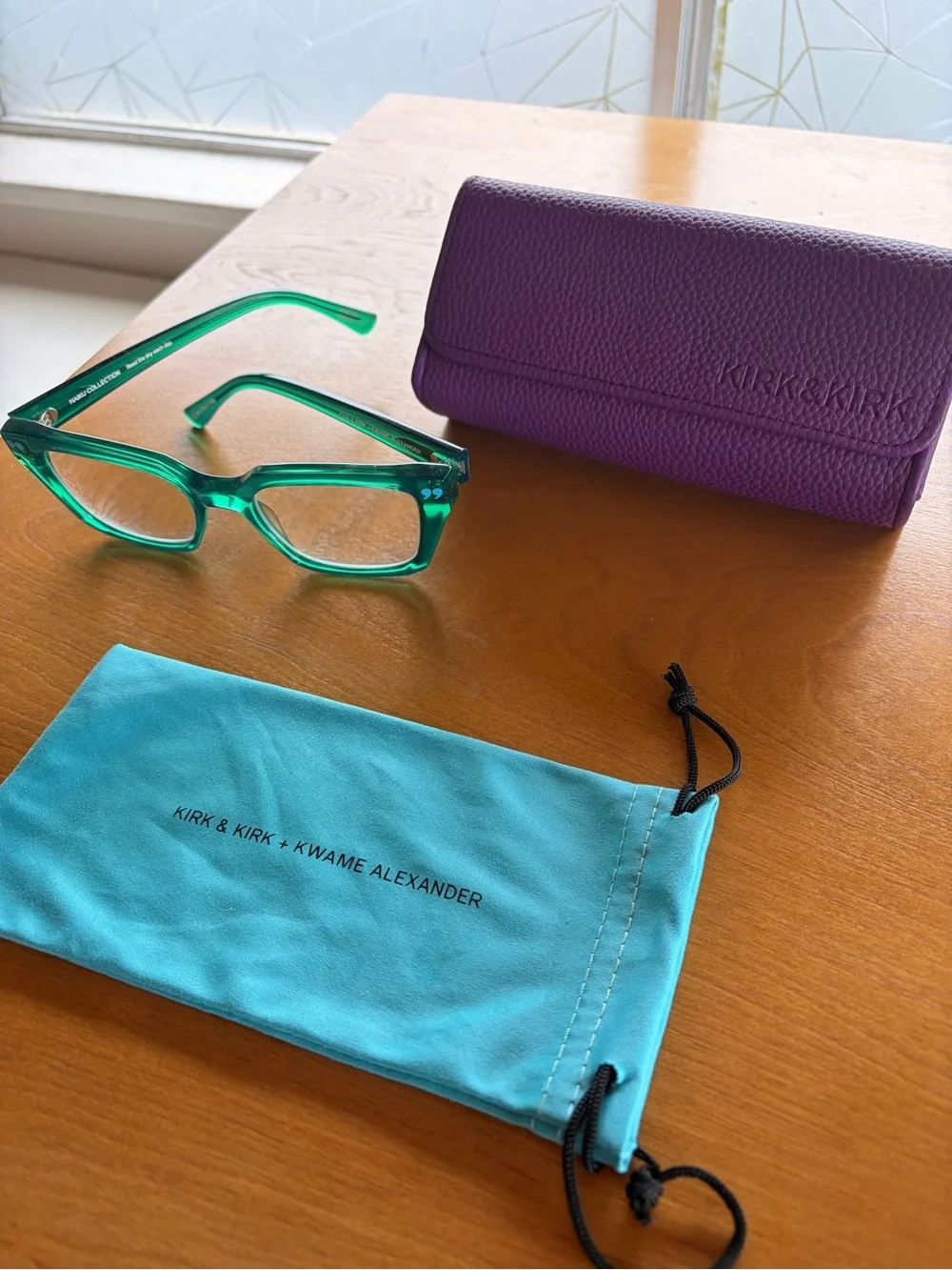 Kirk and Kirk Haiku Collection Green Square Sunglasses by